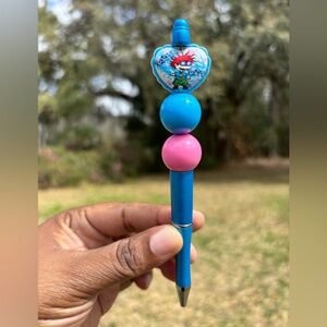 Custom Made Blue and Pink Character Pen